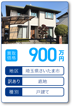 買取価格：900万円 地区：埼玉県さいたま市 訳あり：底地 種別：戸建て